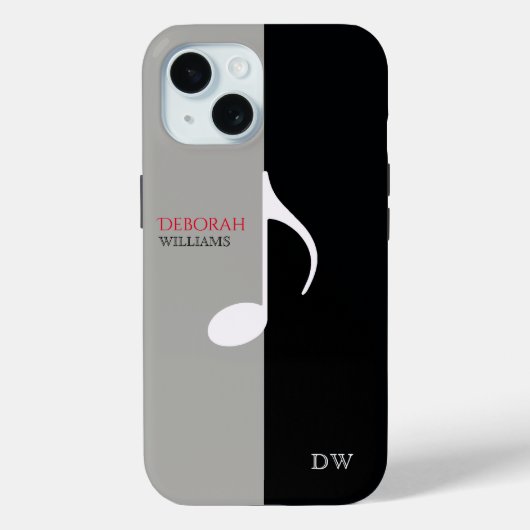 ミュージックノート黒とグレーモダン Case-Mate iPhoneケース (裏面)
