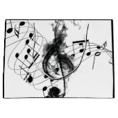 ミュージックノート黒煙と白煙 ラージペーパーバッグ (正面)