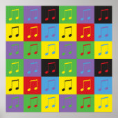 ミュージックノート8番目のポップ・アートのアートパターン ポスター (正面)