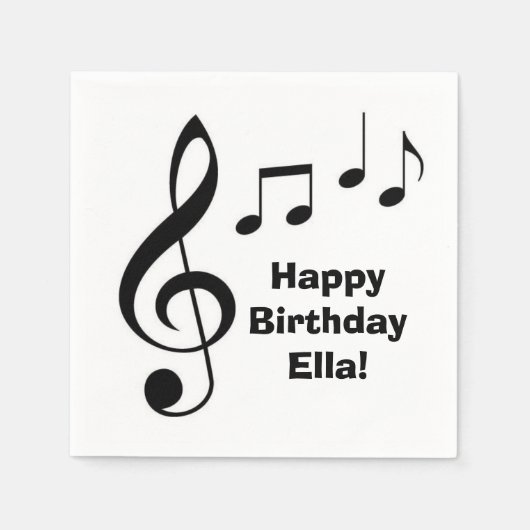 「ミュージックノート」紙ナプキンス スタンダードカクテルナプキン (正面)
