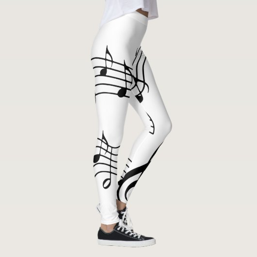 ミュージックノートB&Wヨガピラツホットパンツレギンス レギンス (右)