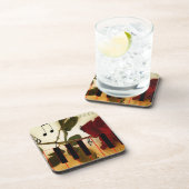 ミュージックノートKeyboard Red Rose Blossom Destiny コースター (右側)