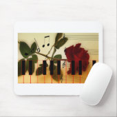 ミュージックノートKeyboard Red Rose Blossom Destiny マウスパッド (マウス)