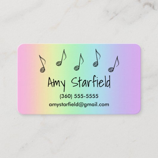ミュージックノートRainbow名刺 名刺 (正面)