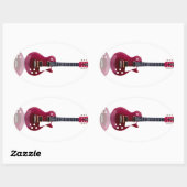 ミュージックノートStrings Guitar Peace Love Destiny Art 楕円形シール (シート)