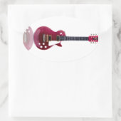 ミュージックノートStrings Guitar Peace Love Destiny Art 楕円形シール (バッグ)