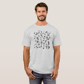 ミュージックノートT型 – グレーと黒 Tシャツ (正面フル)