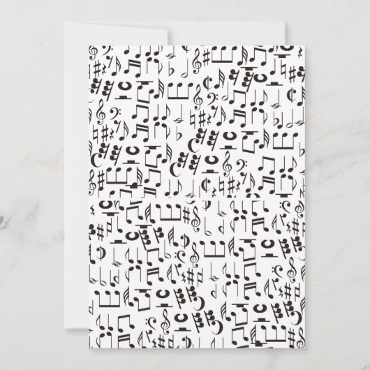 ミュージックバイオリンの誕生日パーティーテーマ招待 招待状 (裏面)