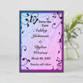 ミュージックバタフ葉ロズブルー&パープルウッド結婚ズ セーブザデート (スタンド正面)