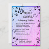 ミュージックバタフ葉ロズブルー&パープルウッド結婚ズ 招待状 (正面)