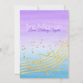 ミュージックバルミツワーウォーターカラーと金ゴールド2 招待状 (裏面)