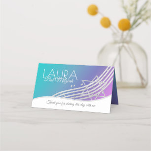 ミュージックバルミツワーシルバーミュージックノート座席カード プレイスカード