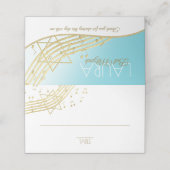 ミュージックバルミツワーブルーと金ゴールドシーティングカード プレイスカード (外部開封)