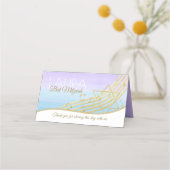 ミュージックバルミツワーブルーと金ゴールドシーティングカード プレイスカード (裏面)