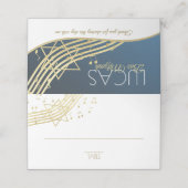 ミュージックバルミツワーブルーと金ゴールドシーティングカード プレイスカード (外部開封)