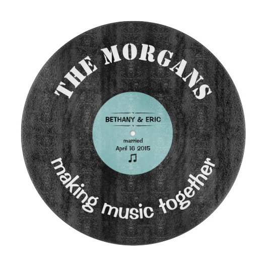 ミュージックパーソナライズされたアルバムレトロデザイン カッティングボード (正面)