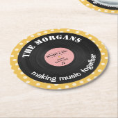 ミュージックパーソナライズされたアルバムレトロデザイン ラウンドペーパーコースター (アングル)