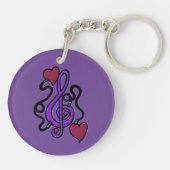 ミュージックパープルノートキーチェーンに接続 キーホルダー (裏面)