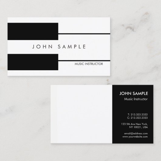 ミュージックピアノレッスンプロフェッショナルインストラクター 名刺 (正面/裏面)