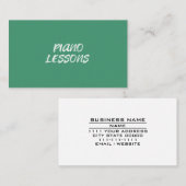 ミュージックピアノレッスン先生インストラクターシャルボード 名刺 (正面/裏面)