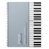 ミュージックピアノ先生エレガントダスティブルー ノートブック (正面)