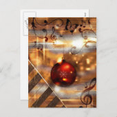 ミュージックピアノ先生クリスマスホリデー シーズンポストカード (正面/裏面)