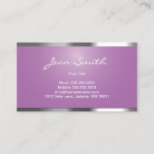 ミュージックピアノ鍵エレガント紫 名刺 (裏面)