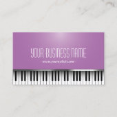 ミュージックピアノ鍵エレガント紫 名刺 (正面)