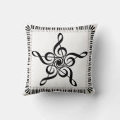 ミュージックピアノ鍵トレブルクレフ、 音符記号装飾用クッション16インチx 16インチ クッション (裏面)