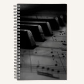 ミュージックピアノ鍵トートバッグ ノートブック (正面)