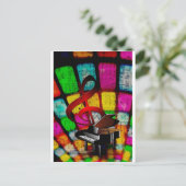 ミュージックピアノ鍵ノート先生デスティニー楽器 ポストカード (スタンド正面)