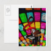 ミュージックピアノ鍵ノート先生デスティニー楽器 ポストカード (正面/裏面)