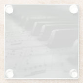 ミュージックピアノ鍵 ガラスコースター (裏面)