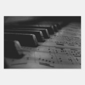 ミュージックピアノ鍵 ラッピングペーパーシート (正面)