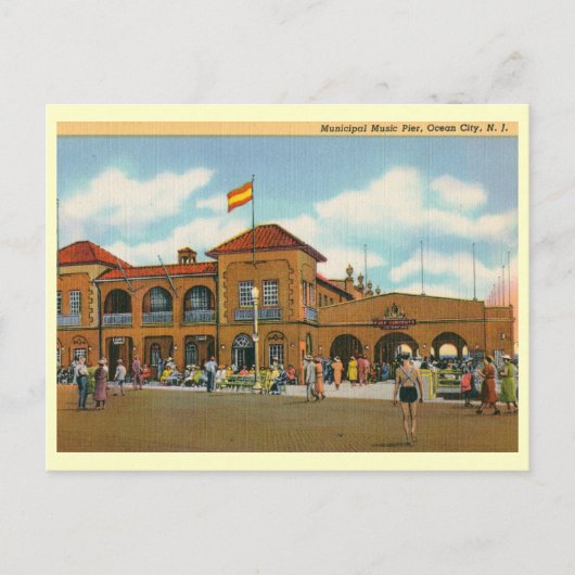 ミュージックピア、海シティ、NJヴィンテージ ポストカード (正面)