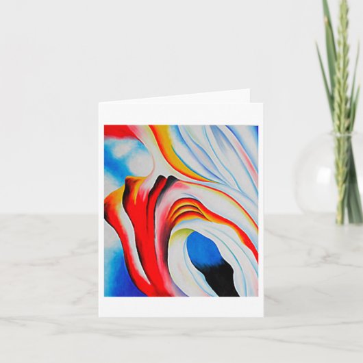 ミュージックピンクとブルー,ジョージア・オキーフェ,ファインアート カード (正面)