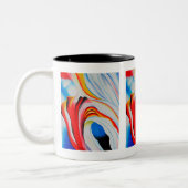 ミュージックピンクとブルー，ジョージア・オキーフ， ツートーンマグカップ (左)
