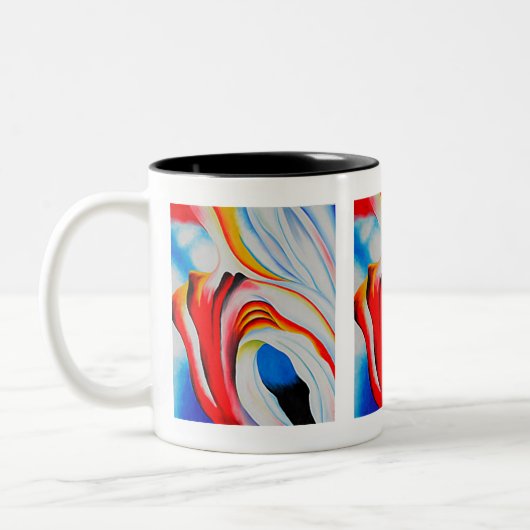 ミュージックピンクとブルー，ジョージア・オキーフ， ツートーンマグカップ (左)