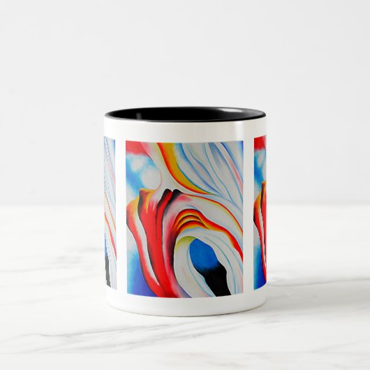 ミュージックピンクとブルー，ジョージア・オキーフ， ツートーンマグカップ (中央)