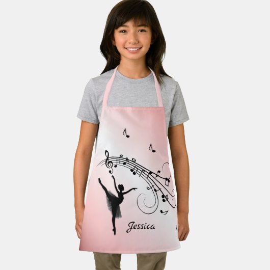 ミュージックピンクの素晴らしいバレリーナ踊り エプロン (インサイチュ)