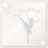 ミュージックピンクの素晴らしいバレリーナ踊り ガラスコースター (裏面)