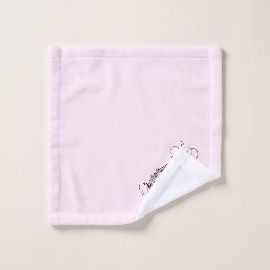 ミュージックピンクの素晴らしいバレリーナ踊り バスタオルセット (ウォッシュタオル)