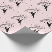 ミュージックピンクの素晴らしいバレリーナ踊り ラッピングペーパー (角)