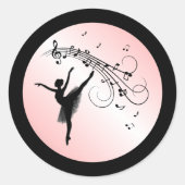 ミュージックピンクグローとアメージングバレリーナ踊り ラウンドシール (正面)