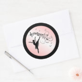 ミュージックピンクグローとアメージングバレリーナ踊り ラウンドシール (封筒)