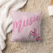 ミュージックピンクレトロ クッション (ブランケット)