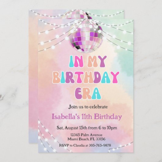 ミュージックファンインマイ誕生日時代誕生日招待状 招待状 (正面/裏面)