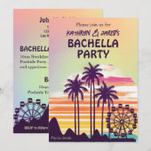 ミュージックフェスティバル 男女混合 カップル 卒業パーティー 招待状 (正面/裏面)