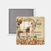 ミュージックフォトヴィンテージ結婚記念日マグネット マグネット (正面/裏面)