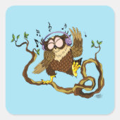 ミュージックフクロウ スクエアシール (正面)